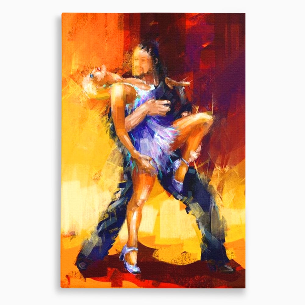 Tablou canvas cu tablou canvas cu un cuplu dansand tango, fara rama, pe sasiu de lemn